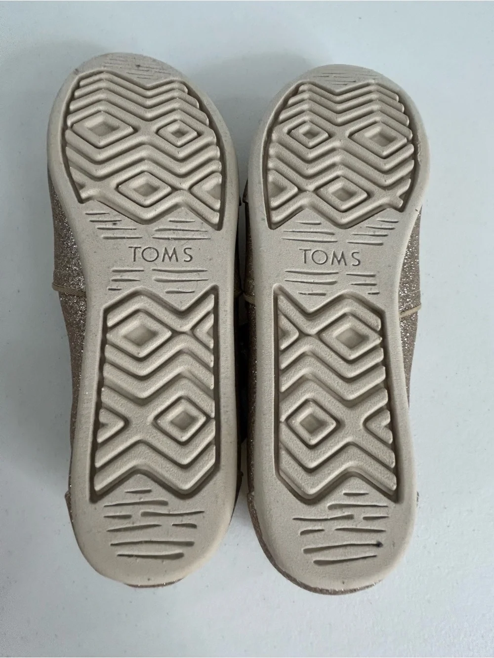Toms Alpargata Champagne Glitter Shoes Size 8 NIB
